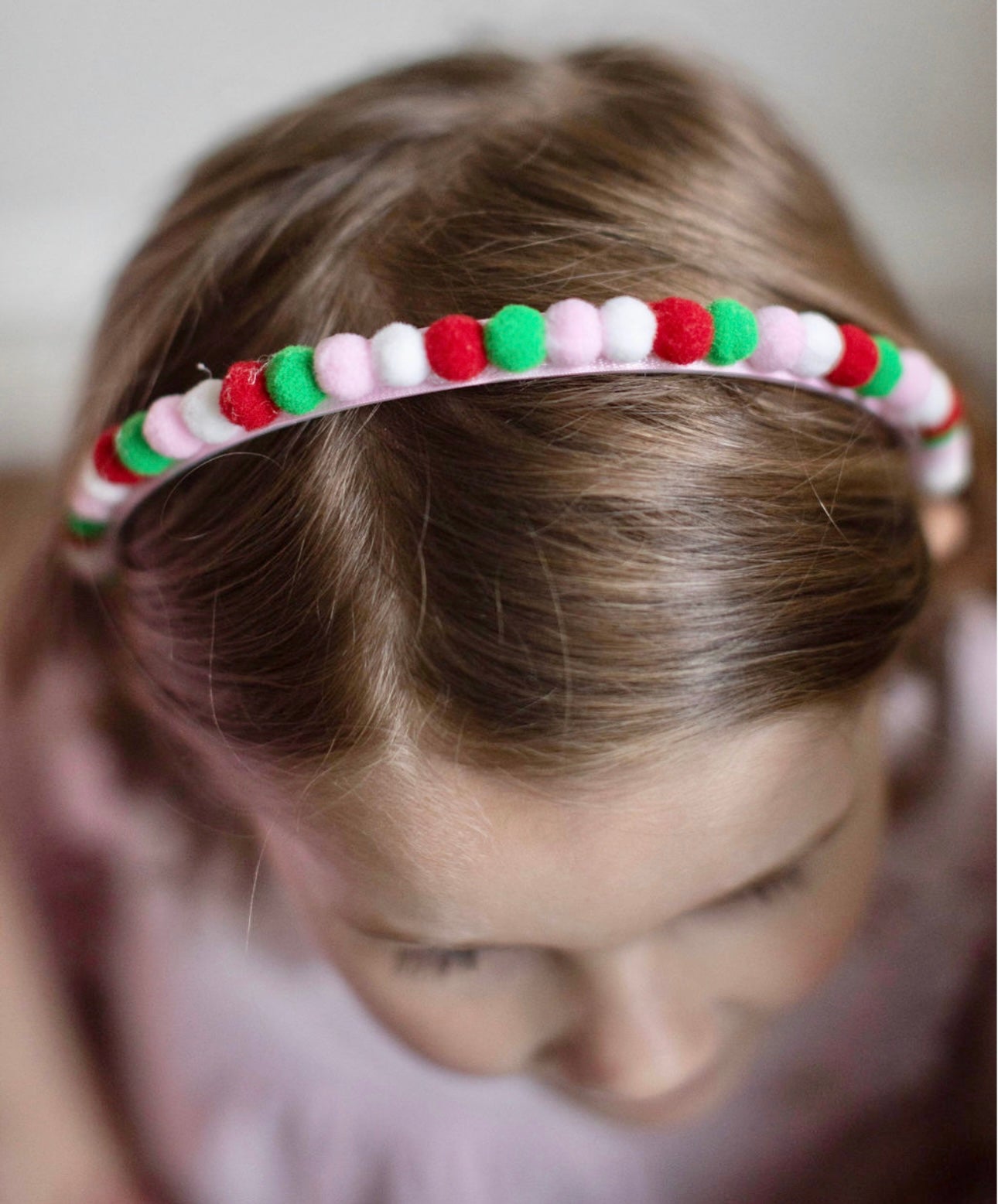 Pink Party Christmas Pom Pom Headband