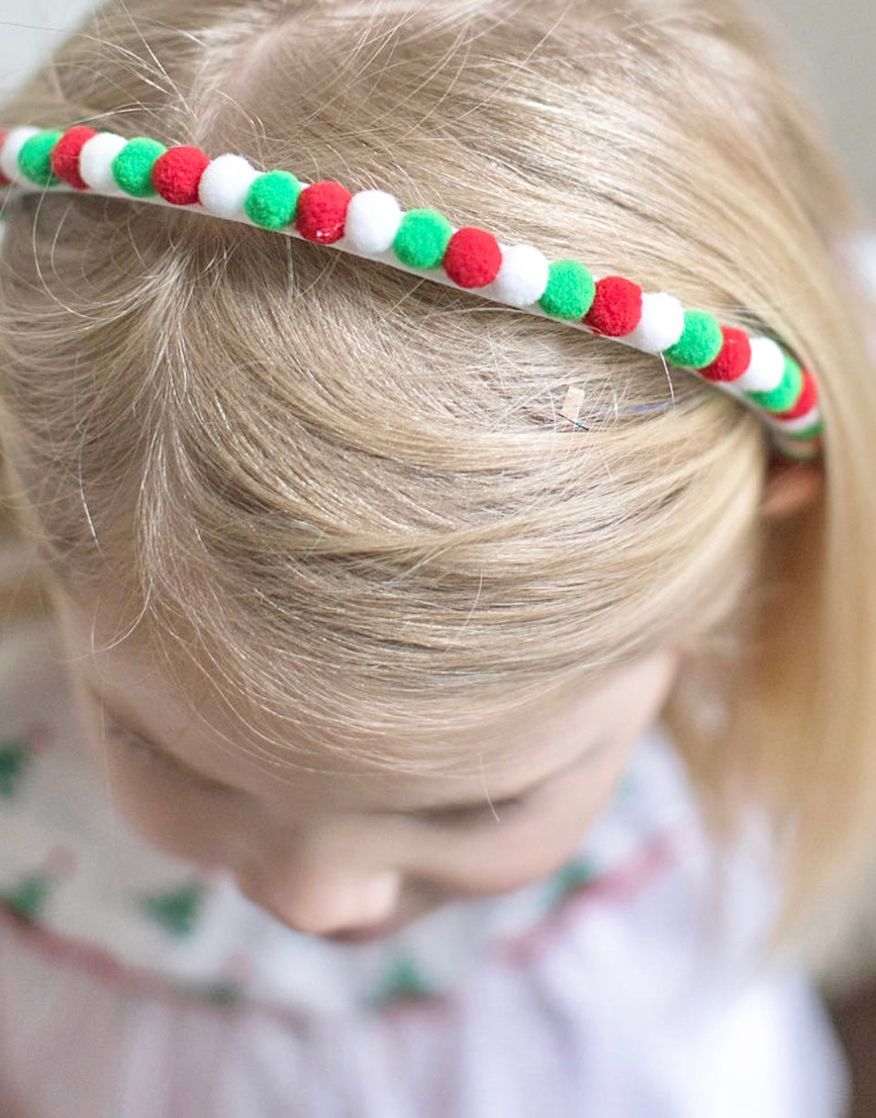 Christmas Pom Pom Headband