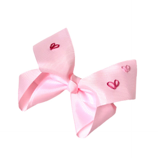 Heart Embroidered Bow