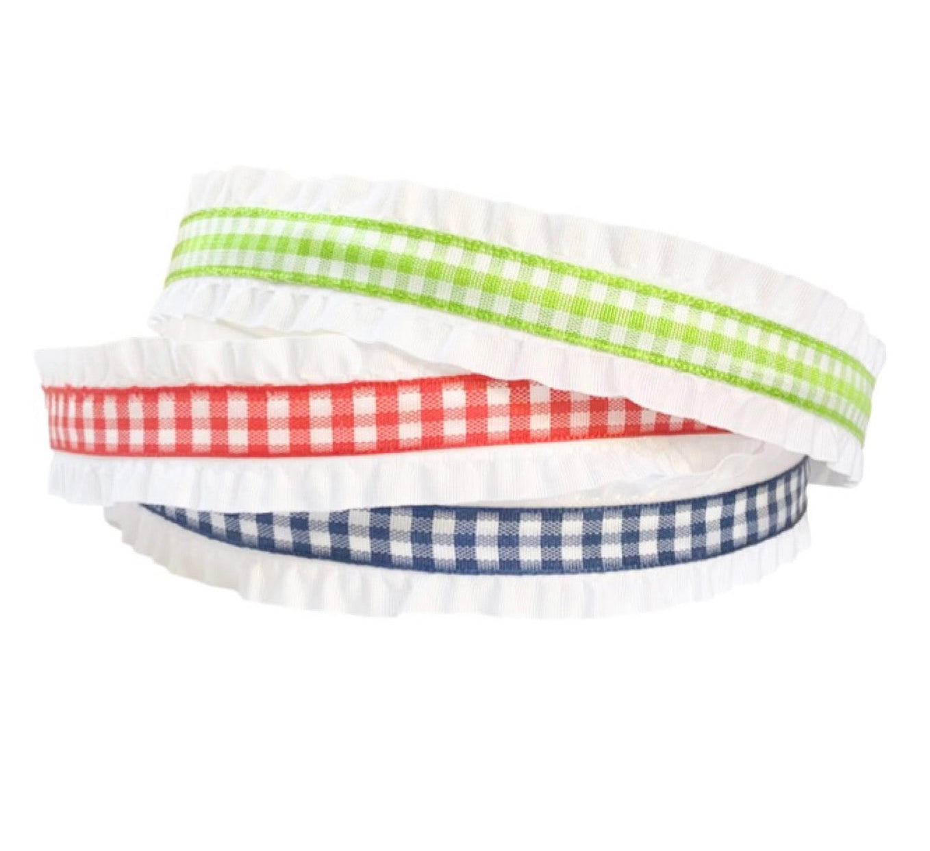 Double Ruffle Red Gingham Headband - Lolo Headbands
